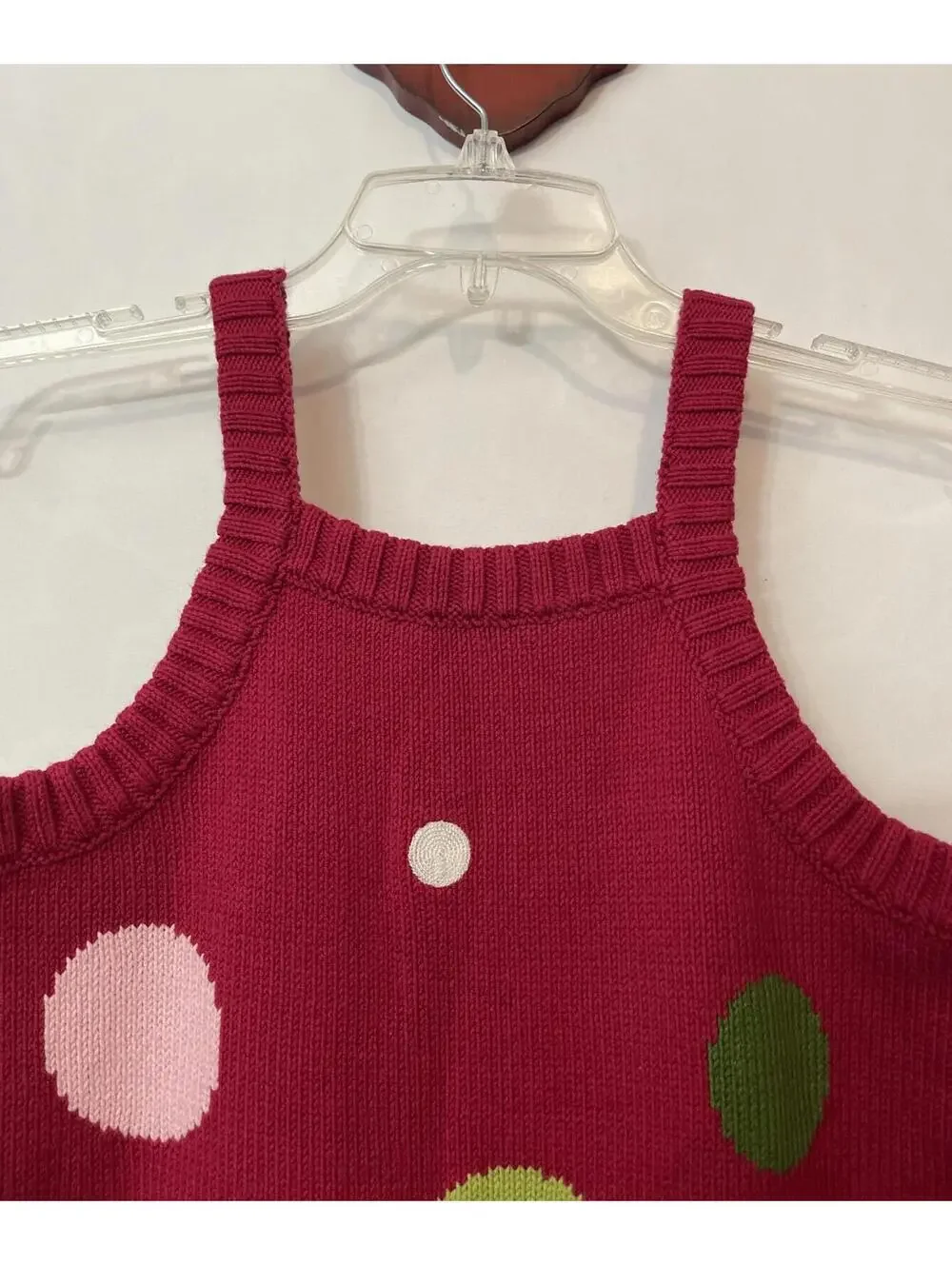 Gymboree Girls Size 10 Pink Polka-Dot Knee Length Knit Sweater Dress! A6687